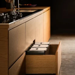 Poubelle cuisine SERAVA 48 L - poubelle de tri 3 x 16 litres