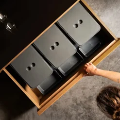 Poubelle cuisine SERAVA 48 L - poubelle de tri 3 x 16 litres