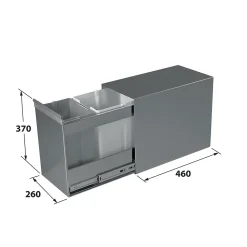 Poubelle cuisine SILKO 26 L - poubelle encastrable inox 1 x 10 et 1 x 16 litres