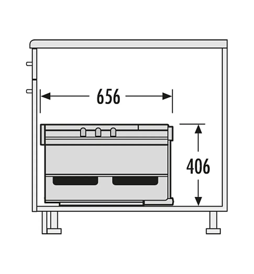 Poubelle d'angle encastrable tri sélectif 2 bacs 40L (20+20) Hailo Rondo Comfort