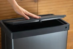 Poubelle de cuisine à couvercle basculant push bleu 54 L Keter Verto