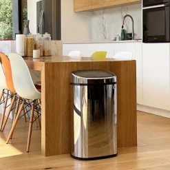 Poubelle de cuisine à couvercle basculant Push Kitchen Move City inox 60 L