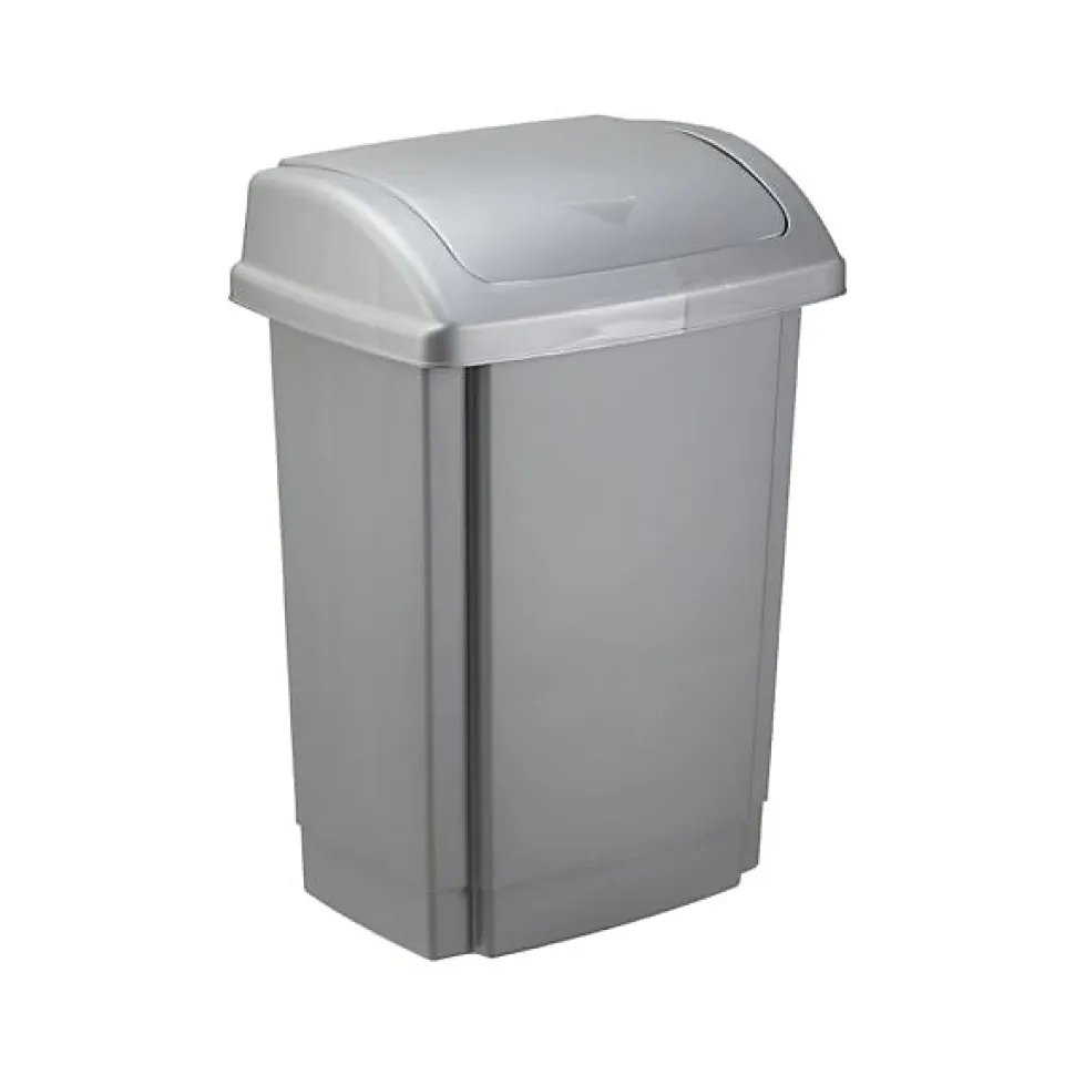 Poubelle de Cuisine à couvercle basculant 25 litres - Argent