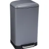 Poubelle de cuisine 30 l à pédale rectangulaire Ariane 5Five métallique coloris gris anthracite L.34 x P.32 x H.61 cm