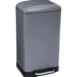 Poubelle de cuisine 30 l à pédale rectangulaire Ariane 5Five métallique coloris gris anthracite L.34 x P.32 x H.61 cm