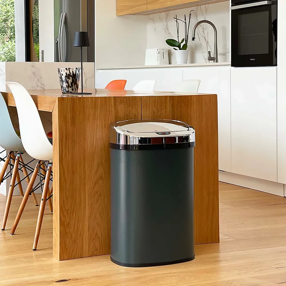 Poubelle de cuisine à ouverture automatique Kitchen Move Majestic gris 58 L