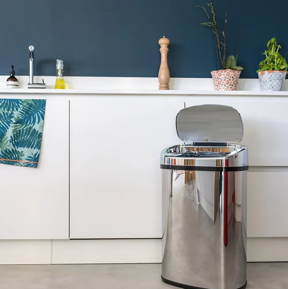 Poubelle de cuisine à ouverture automatique Kitchen Move Majestic inox 68 L