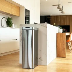 Poubelle de cuisine à ouverture automatique Kitchen Move Silverlake inox 90 L