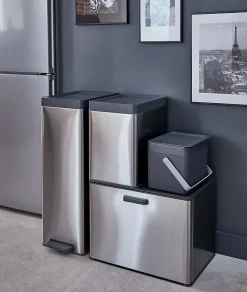 Poubelle de cuisine à pédale 30 L Kora GoodHome H. 70,5 cm inox