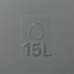 Poubelle de cuisine à pédale 14L Kora GoodHome H. 35,5 cm inox