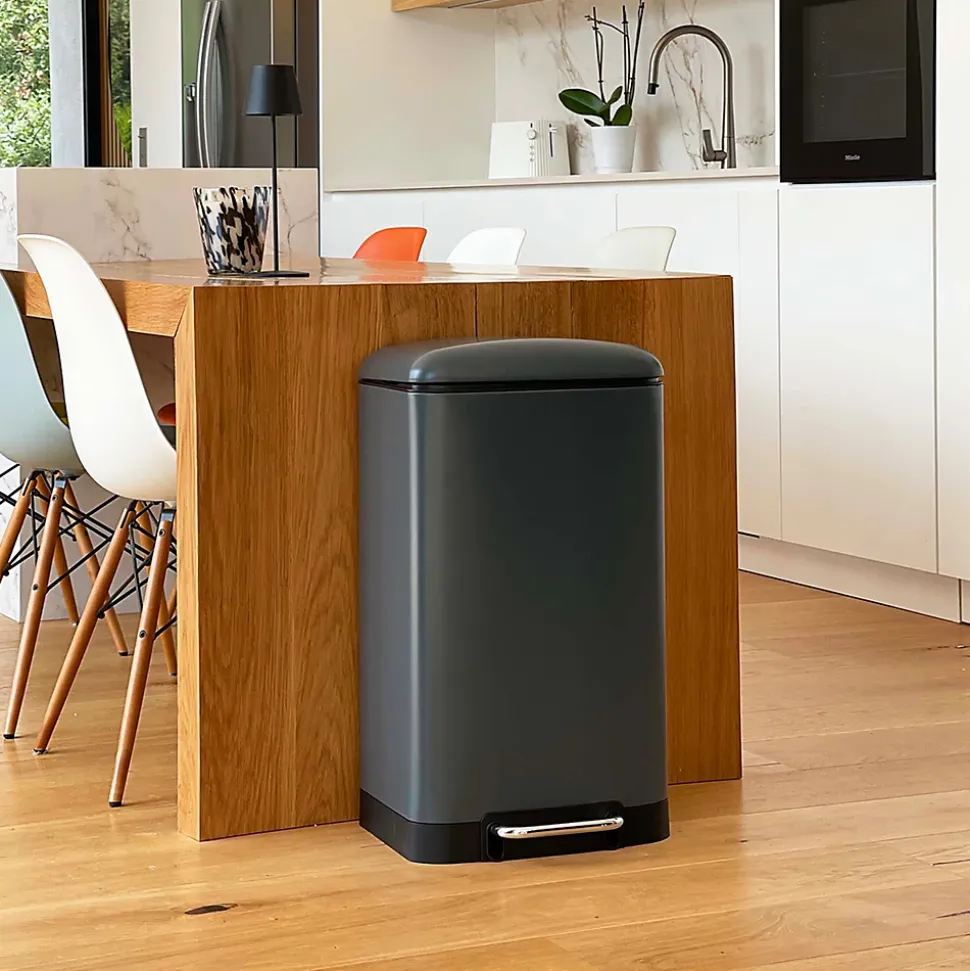 Poubelle de cuisine à pédale Kitchen Move Greenwich gris 40 L