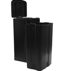 Poubelle de cuisine à pédale 30 L métal noir mat – l.34 x P.28 x H.68 cm – design compact, ouverture facile et hygiénique Frandis Urban