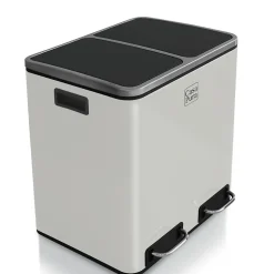 Poubelle de cuisine, Blanc, 2 compartiments de 15 Litres -30 Litres - Floordirekt