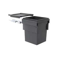 Poubelle de cuisine coulissante encastrable 55L Hailo Cargo Synchro