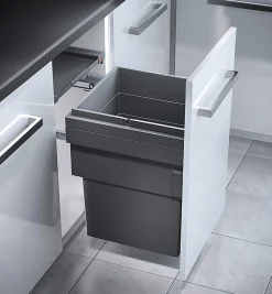 Poubelle de cuisine coulissante encastrable 55L Hailo Cargo Synchro
