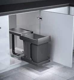 Poubelle de cuisine coulissante encastrable sous évier 20L Hailo Solo Automatique