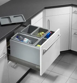 Poubelle de cuisine encastrable pour tiroir coulissant 29L Hailo AS XXL 500