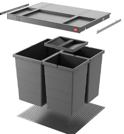 Poubelle de cuisine encastrable AS Allegro S380 28L + 2x13L Hailo