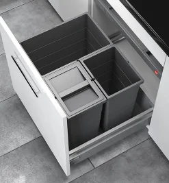 Poubelle de cuisine encastrable AS Allegro S380 28L + 2x13L Hailo