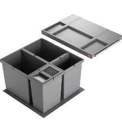 Poubelle de cuisine encastrable AS Allegro S295 2x18L + 2x8L Hailo