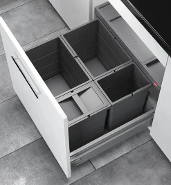 Poubelle de cuisine encastrable AS Allegro S295 2x18L + 2x8L Hailo