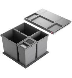 Poubelle de cuisine encastrable AS Allegro S295 2x18L + 2x8L Hailo