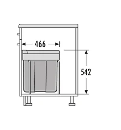 Poubelle de cuisine encastrable 40L Hailo Easy Cargo