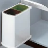 Poubelle de cuisine encastrable sous évier 2 bacs 16L Hailo AS Duo Coloris - Blanc