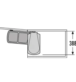 Poubelle de cuisine encastrable sous évier 2 bacs 16L Hailo AS Duo Coloris - Blanc