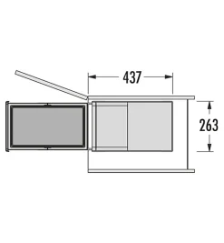 Poubelle de cuisine encastrable 28L Hailo AS Tandem