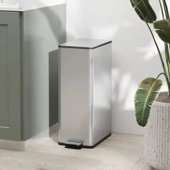 Poubelle de cuisine 20L - poubelle à pédale compartiment seau amovible - acier inox.