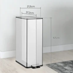 Poubelle de cuisine 20L - poubelle à pédale compartiment seau amovible - acier inox.