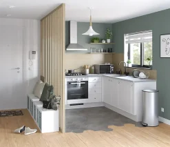 Poubelle de cuisine 30L 5Five en acier inoxydable coloris argent ouverture à pédale Ø.31,5 x H.62 cm