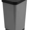 Poubelle de cuisine 45L Tontarelli en polypropylène (PP) coloris gris ouverture à pédale l.29 x P.38,7 x H.61 cm