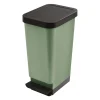 Poubelle de cuisine 45L Tontarelli en polypropylène (PP) coloris vert ouverture à pédale l.29 x P.38,7 x H.61 cm