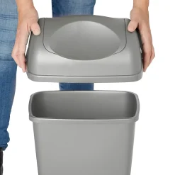 Poubelle de cuisine ouverture manuelle 20 L Tazetta H. 52 cm gris