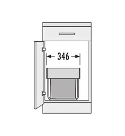 Poubelle de cuisine tri sélectif 2 bacs encastrable 36L (18+18) Hailo Raumspar Tandem