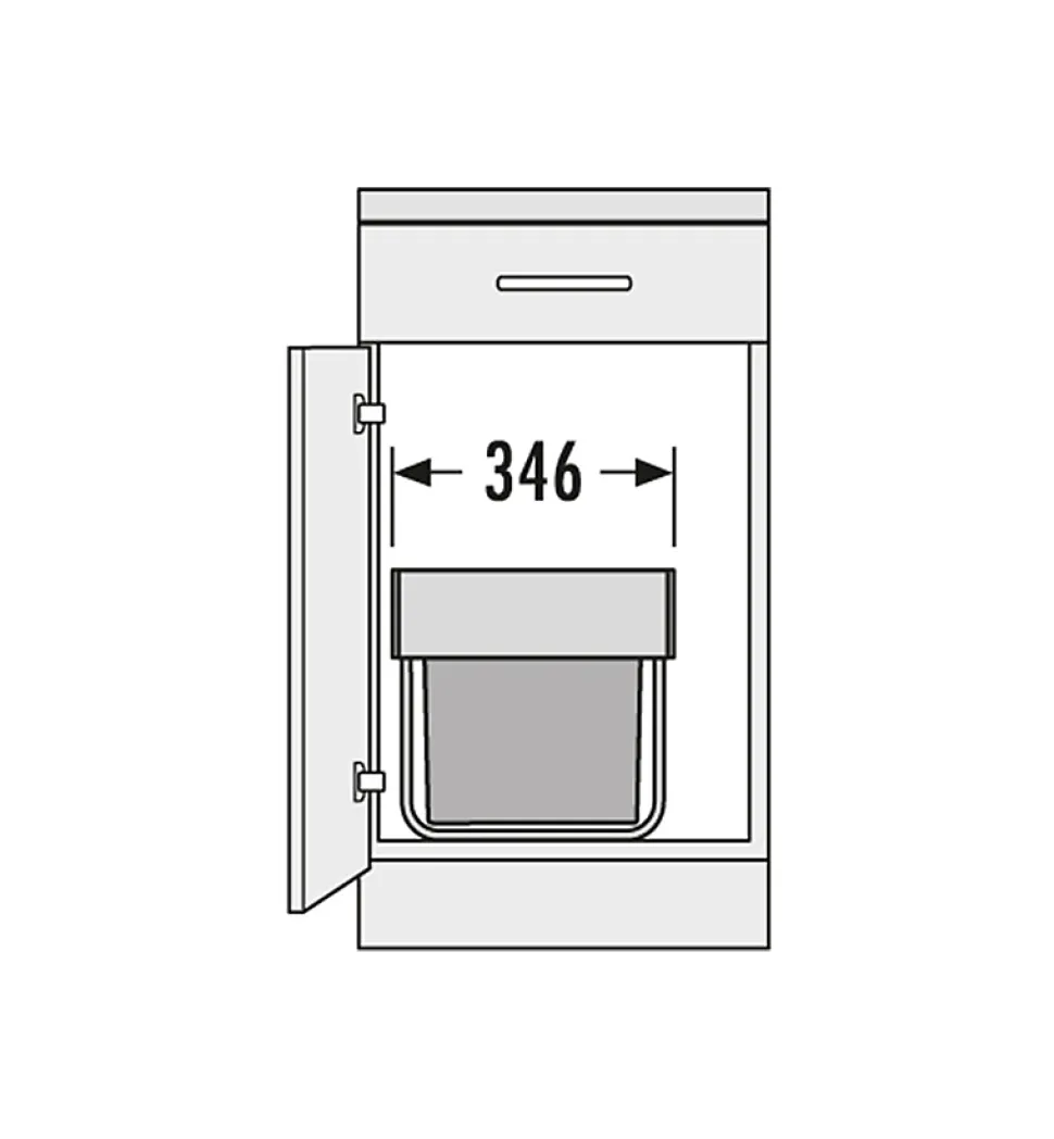 Poubelle de cuisine tri sélectif 2 bacs encastrable 36L (18+18) Hailo Raumspar Tandem