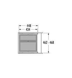 Poubelle de cuisine tri sélectif 2 bacs encastrable 45L (28+17) Hailo Cargo