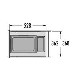 Poubelle de cuisine tri sélectif 2 bacs encastrable 45L (38+7) Hailo Euro Cargo