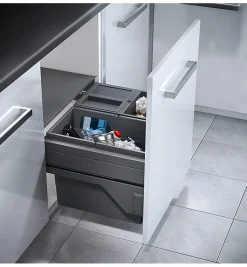 Poubelle de cuisine tri sélectif 3 bacs encastrable 54L (28+13+13) Hailo AS Cargo