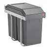Poubelle de cuisine tri sélectif 2 bacs encastrable sous évier 30L (15+15) Hailo Tandem