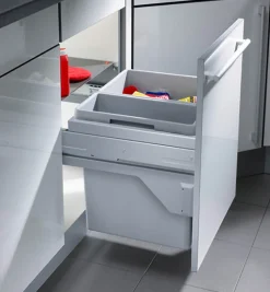 Poubelle de cuisine tri sélectif 2 bacs encastrable 49L (30+19) Hailo Euro Cargo S