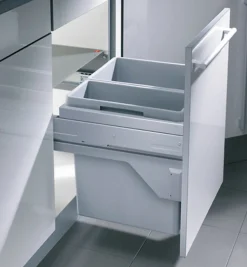 Poubelle de cuisine tri sélectif 2 bacs encastrable 49L (30+19) Hailo Euro Cargo S