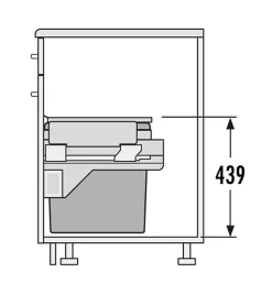 Poubelle de cuisine tri sélectif 2 bacs encastrable 49L (30+19) Hailo Euro Cargo S