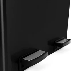 Poubelle de cuisine tri sélectif 2 x 30L noir 2 seaux amovibles et pédales en métal