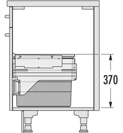 Poubelle de cuisine tri sélectif 2 bacs encastrable 38L (21+17) Hailo Cargo