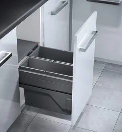 Poubelle de cuisine tri sélectif 2 bacs encastrable 38L (21+17) Hailo Cargo