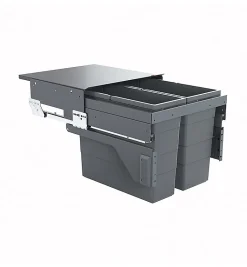 Poubelle de cuisine tri sélectif 2 bacs encastrable 38L (21+17) Hailo Cargo