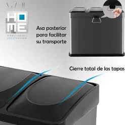 Poubelle de recyclage à 3 compartiments de 45 L AVEC rouleau de 20 sacs poubelle de 20 L